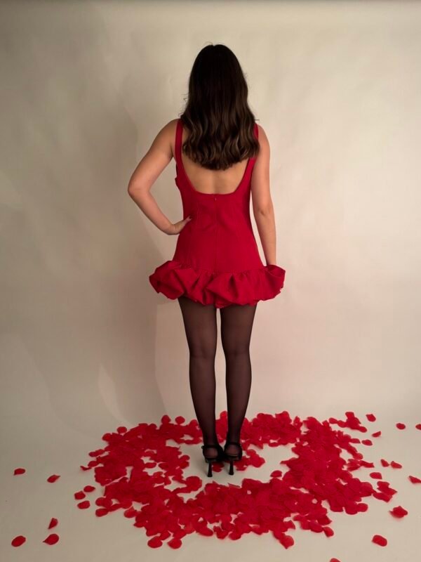 Vestido globo rojo - Imagen 3