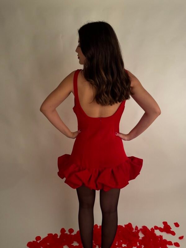 Vestido globo rojo - Imagen 4