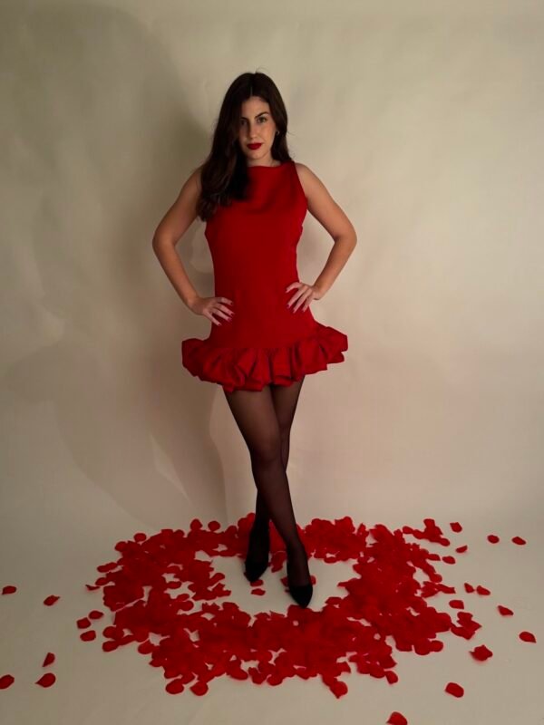 Vestido globo rojo - Imagen 2