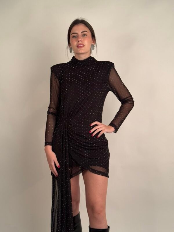 Vestido negro brillos