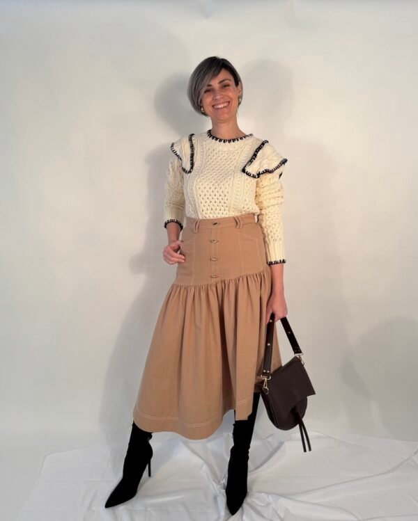 Falda asimétrica beige - Imagen 2